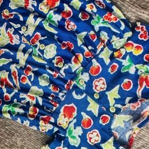 Hanna Andersson Blue Floral Kids Blouse